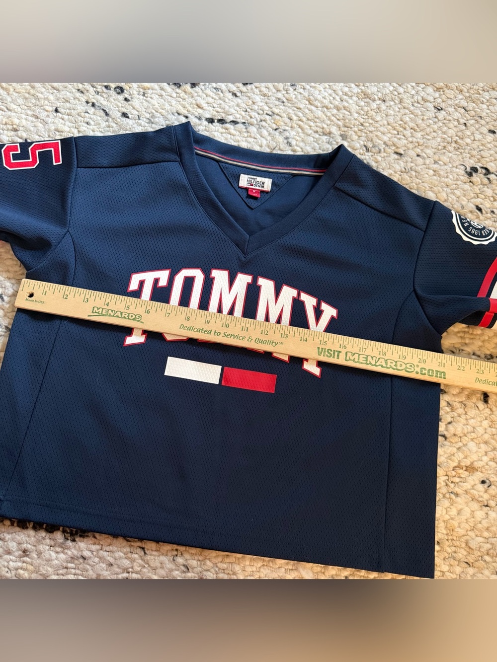 Tommy Jeans Womens Cropped Jersey M Blue Red - Picture 8 of 8